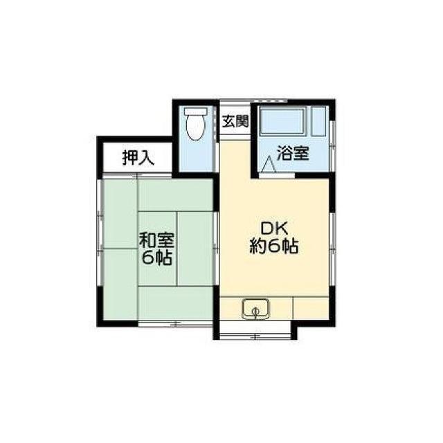 リバーハイツ(1DK/2階)の間取り写真