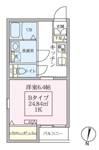 スカイルーチェ南浦和(1K/3階)の間取り写真
