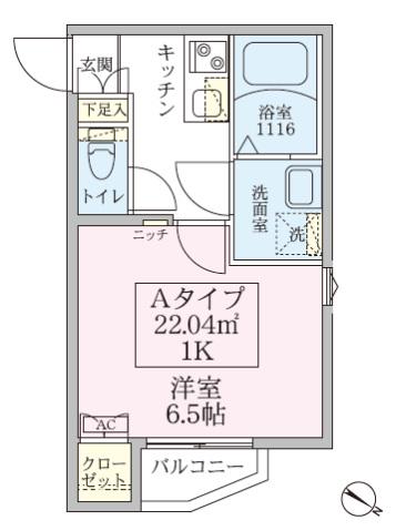 スカイルーチェ浦和(1K/3階)の間取り写真