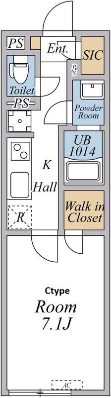 リブリ・さいたま市桜区西堀A(1K/1階)の間取り写真