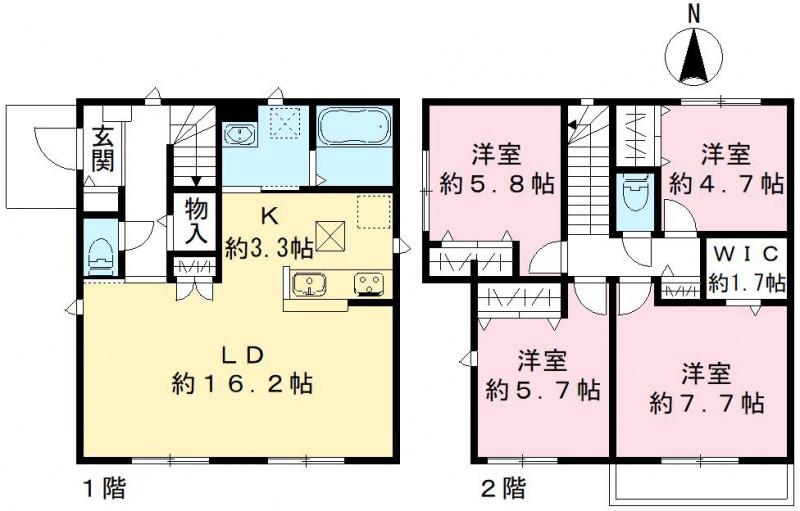 京浜東北・根岸線 北浦和駅 徒歩35分 2階建 築1年(4LDK)の間取り写真