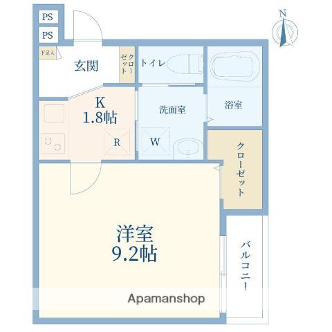 J-MAISON南浦和Ⅰ(1K/3階)の間取り写真