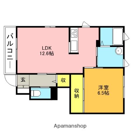 プロシード(1LDK/1階)の間取り写真