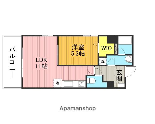 ピニエール浦和岸町(1LDK/5階)の間取り写真