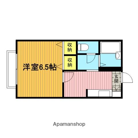ローズマリー(1K/2階)の間取り写真