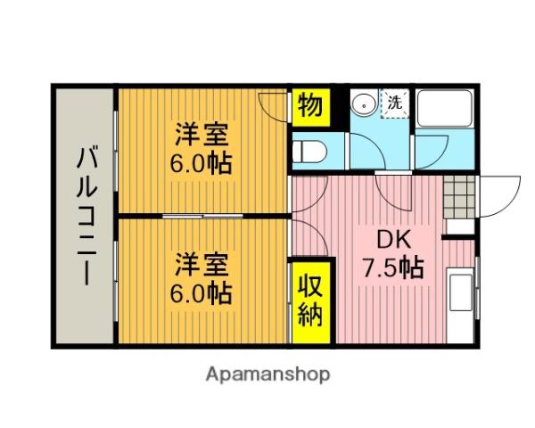 井上ハイツ(2DK/2階)の間取り写真