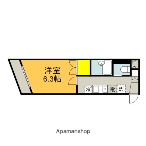 ローゼパラッツォ(1K/1階)の間取り写真