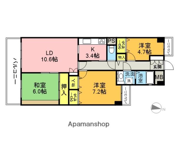 パーク上尾弐番館 8階階 間取り