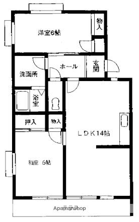 ヴォラトスC(2LDK/1階)の間取り写真
