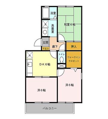 グリーンパーク堀之内(3DK/1階)の間取り写真