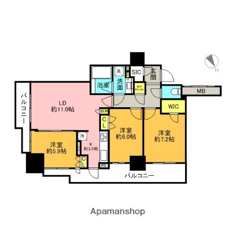 シティタワー上尾駅前 15階階 間取り