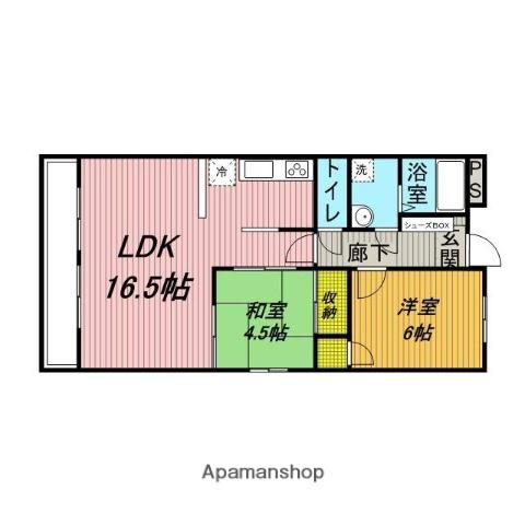 セルサス大宮(2LDK/1階)の間取り写真