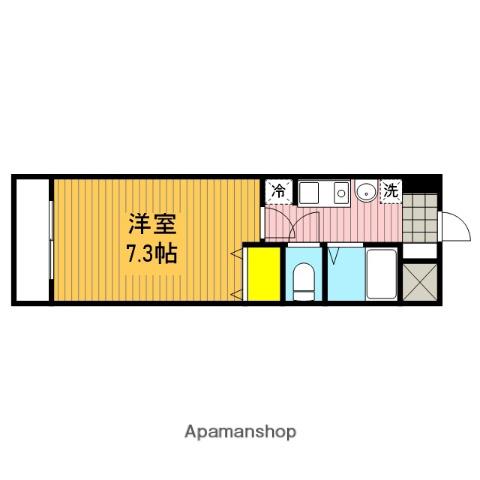 ラフィーネⅢ(1K/6階)の間取り写真