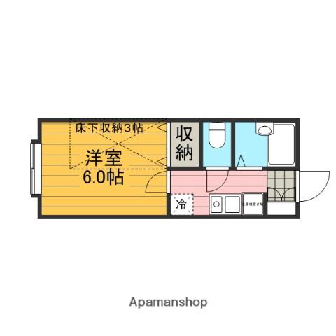 モンシャトー宮原P棟(1K/1階)の間取り写真