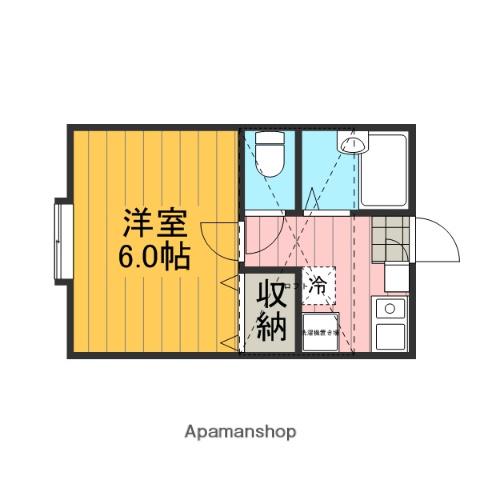 モンシャトー宮原Q棟(1K/2階)の間取り写真