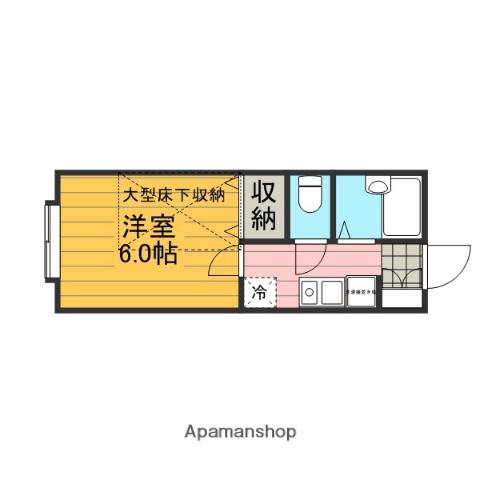 モンシャトー宮原E棟(1K/1階)の間取り写真
