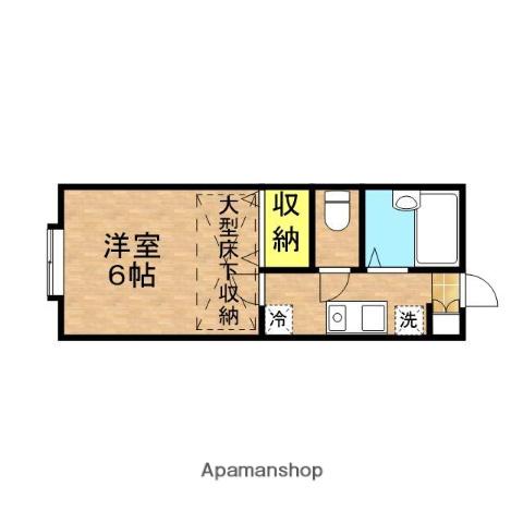 モンシャトー宮原A棟(1K/1階)の間取り写真