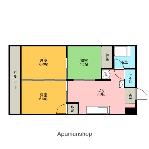 シャントーレクレモナ(3DK/2階)の間取り写真