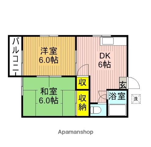 ヒゲタハイツ(2DK/2階)の間取り写真