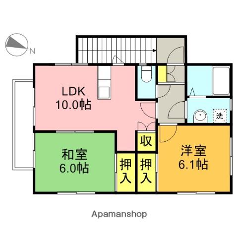 メゾンヤマザキ(2LDK/2階)の間取り写真