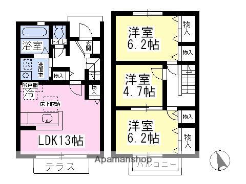 ドミールツキジＡ(3LDK)の間取り写真
