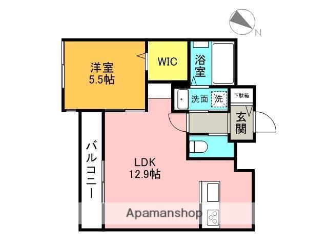 AIMABLE(1LDK/3階)の間取り写真