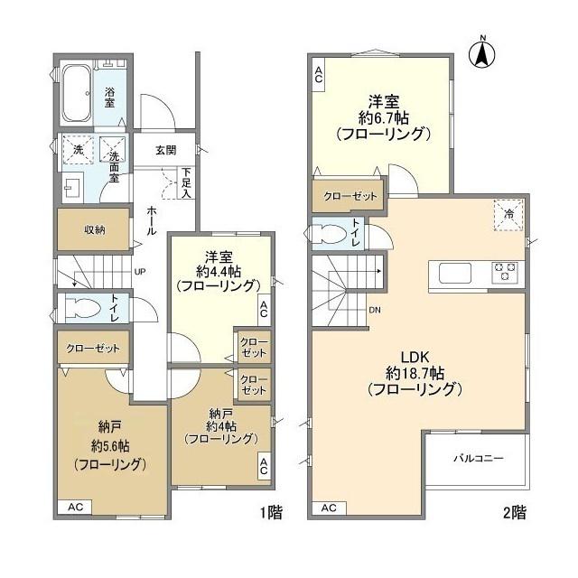 川越線 日進駅(埼玉) 徒歩5分 2階建 築3年(2SLDK)の間取り写真