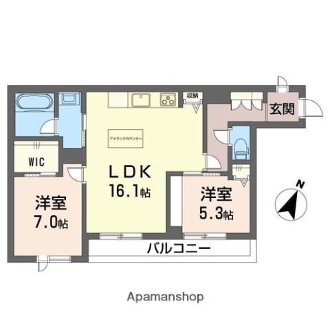 ラピス ラズリ(2LDK/1階)の間取り写真