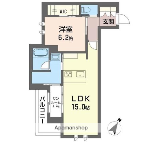 スプレンドル(1LDK/4階)の間取り写真