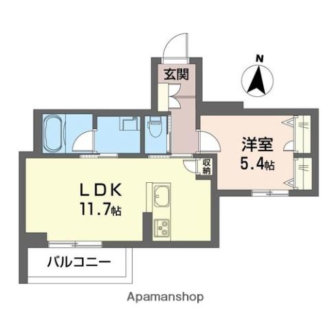 カームリバー Ⅱ(1LDK/3階)の間取り写真