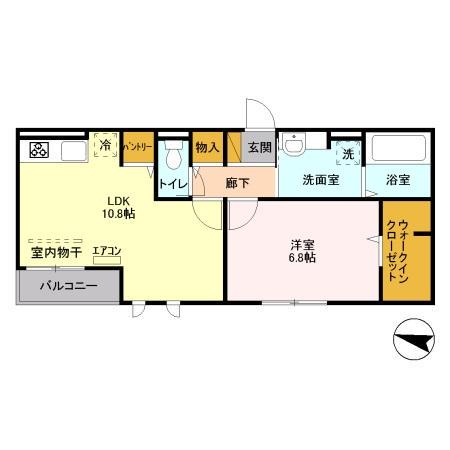 クレシア(1LDK/2階)の間取り写真