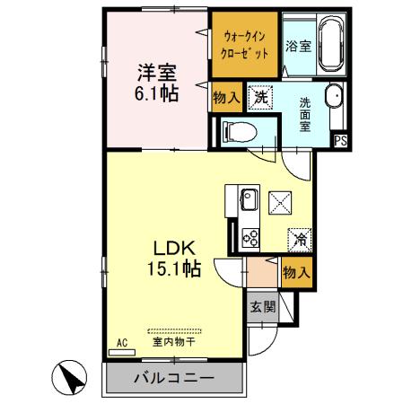 ACORDE(1LDK/1階)の間取り写真