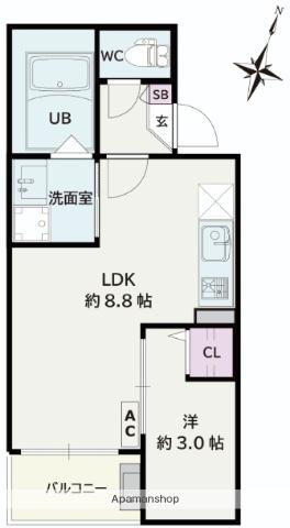 JACK YOSHINO Ⅰ(1LDK/3階)の間取り写真