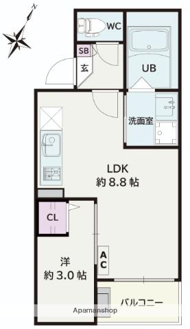 JACK YOSHINO Ⅱ(1LDK/1階)の間取り写真