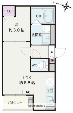 JACK YOSHINO Ⅱ(1LDK/1階)の間取り写真