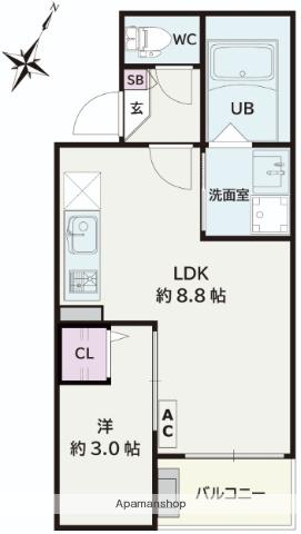 JACK YOSHINO Ⅱ(1LDK/3階)の間取り写真
