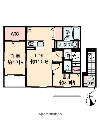 SANCTBELLE COURT(1SLDK/2階)の間取り写真