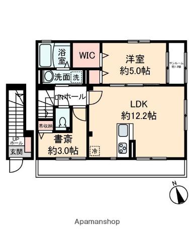 SANCTBELLE COURT(1SLDK/2階)の間取り写真