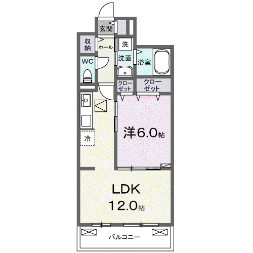 ユニゾン アザレアⅡ(1LDK/1階)の間取り写真