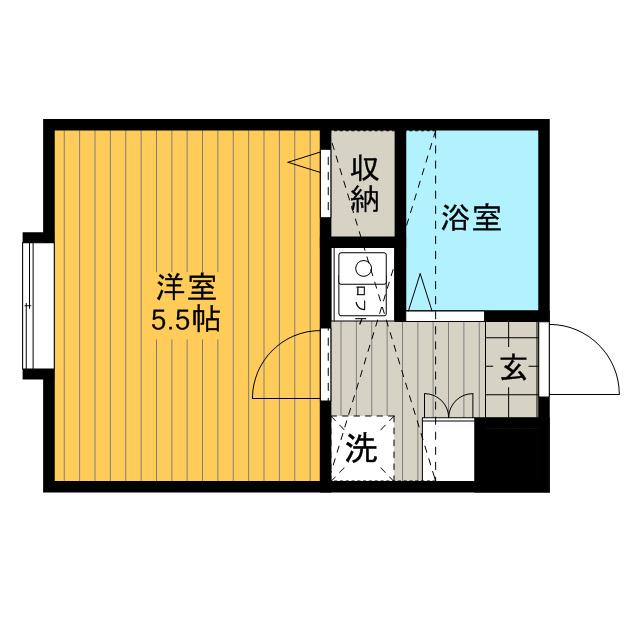 フューチャー(1K/2階)の間取り写真