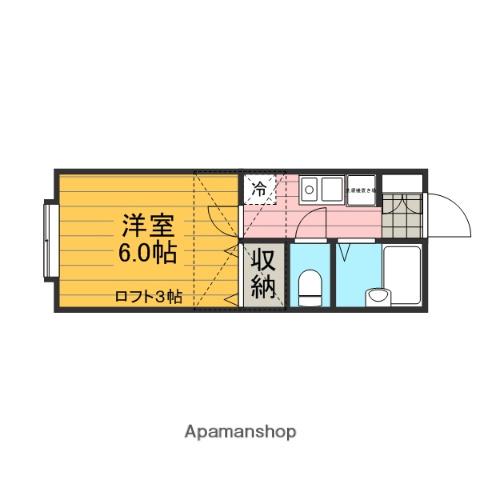 モンシャトー宮原G棟(1K/2階)の間取り写真