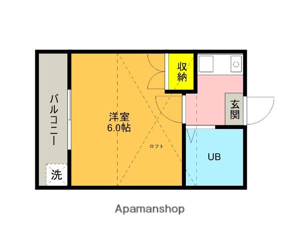 グリーン宮原(1K/1階)の間取り写真