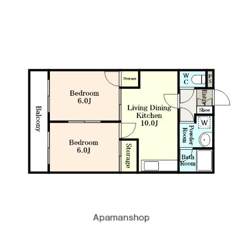 メゾン芝(2LDK/5階)の間取り写真