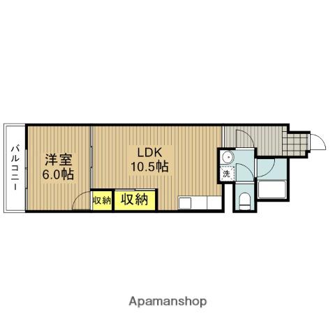 蕨HOUSE(1LDK/4階)の間取り写真