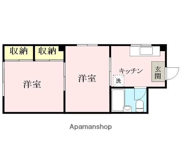 御殿町ハイツ(1LDK/3階)の間取り写真