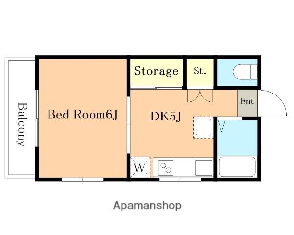栄ハイツ(1DK/3階)の間取り写真