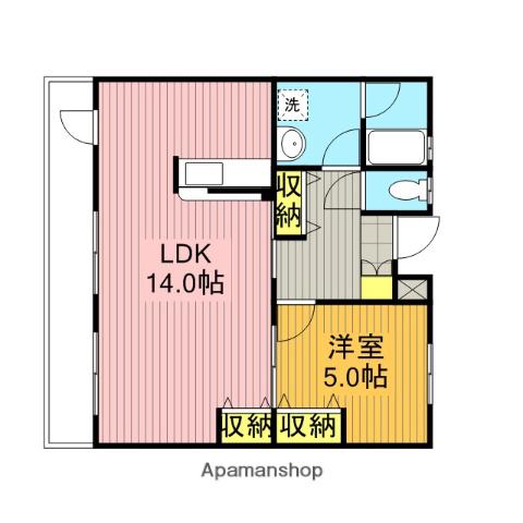 須賀第6ハイツ(1LDK/2階)の間取り写真