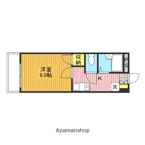 スクエアⅡ(1K/2階)の間取り写真