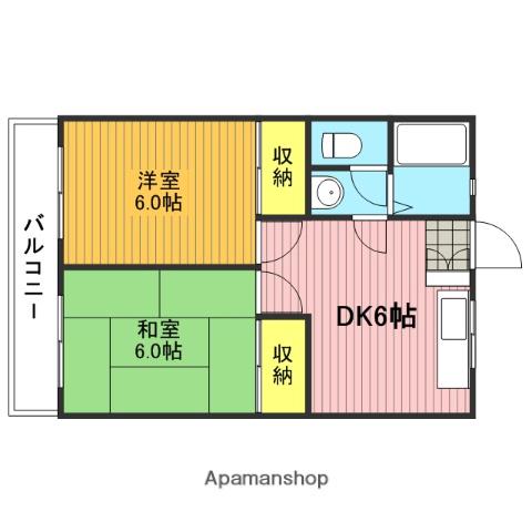 プリメーラ川口(2DK/3階)の間取り写真