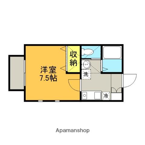 クレールライムⅡ(1K/2階)の間取り写真